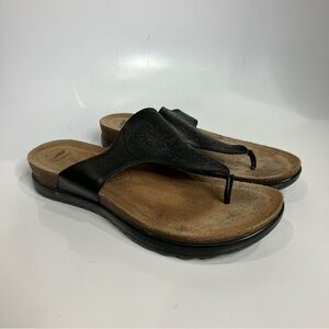 Dansko‎ Priya black leather flip flop sandals size 39